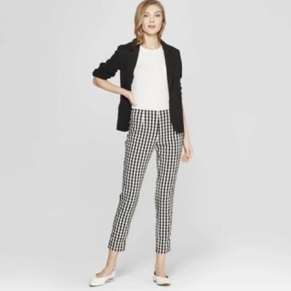 Gingham dress pants